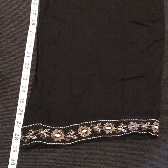 NWT Philosophy Republic Clothing Wide Leg Pants w/Bead & Embroidery Detailing-L - Picture 10 of 12